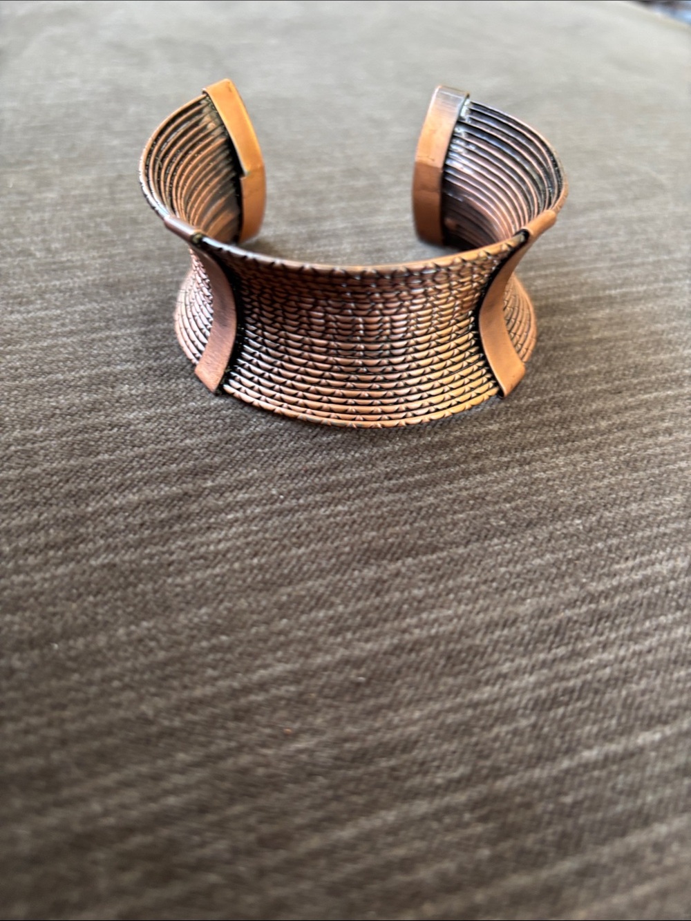 COPPER BRACELET Women's Ethnic Bohemian Boho Textured Rope/Band Cuff Vintage 70s